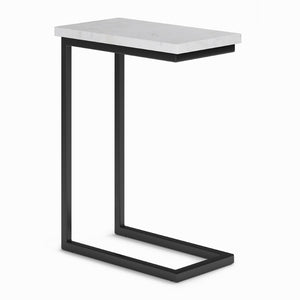 English Elm Skyler C Side Table – Handcrafted White Marble & Black Metal Frame For Modern Living Spaces B136P159959-GIGA