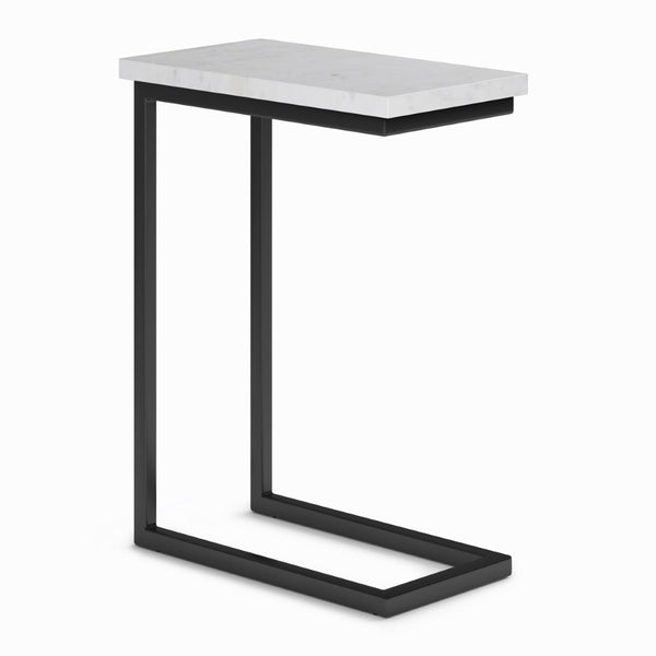 English Elm Skyler C Side Table – Handcrafted White Marble & Black Metal Frame For Modern Living Spaces B136P159959-GIGA