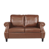 Christopher Knight Home® - Noble House - Lawton Contemporary Faux Leather Loveseat with Nailhead Trim