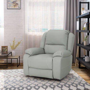 English Elm Christopher Knight Home® - 39" Wide Faux Leather Manual Swivel Recliner with 360° Rotation, Multi-Angle Comfort and Durable PU Finish LIGHT GREY 62814.00LGRY