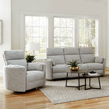 Parker House Radius - Mineral Power Reclining Sofa And Recliner Light Grey 100% Polyester (W) Mrad-31p-min