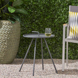 Christopher Knight Home® - Noble House - Vida Outdoor Modern 16.5" Side Table with Steel Legs -