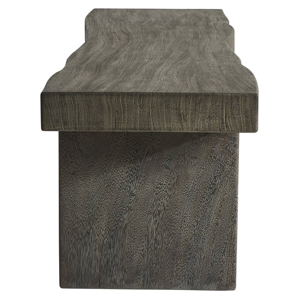 Bernhardt Bernhardt Luca Live-Edge Bench With Carbonized Suar Top, Smoked Truffle Finish — 76" Stylish Accent 313508