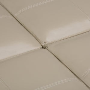 English Elm Avalon Square Storage Ottoman - Versatile Satin Cream Coffee Table With Hidden Compartment & Trays B136P159747