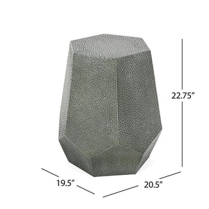 English Elm Christopher Knight Home® - METAL Modern Hammered Iron Geometric Side Table — Sleek Brushed Finish, Sturdy 80 lb Capacity Antique Silver 72228.00