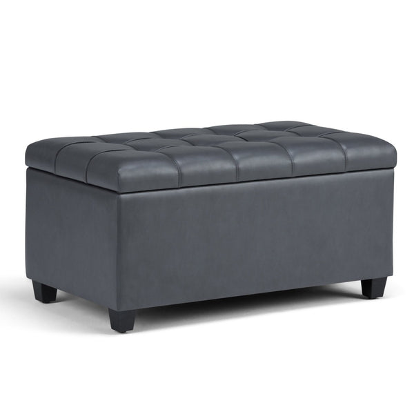 English Elm Sienna Storage Ottoman Bench In Stone Grey - Stylish Seating, Hidden Storage & Easy Care Design B136P159115-GIGA
