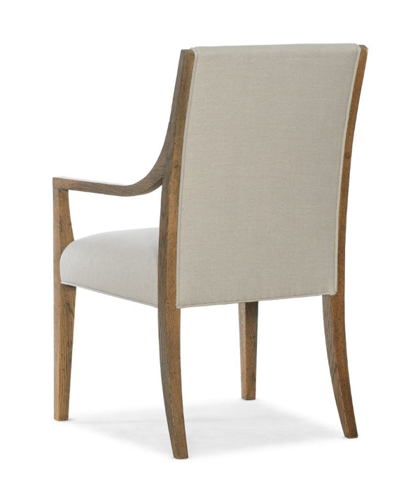 Hooker Furniture Chapman Upholstered Arm Chair In Samantha Taupe With Sorrel White Oak Frame, Distressed Rustic Flair 6033-75400-85