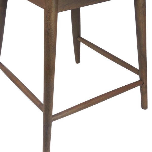 English Elm Counter Stools Set of Two Mid-century Rubberwood Frame Upholstered Kitchen Island Seating 72661.00LGRY