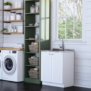 English Elm Murphy 28" Laundry Cabinet With Deep Stainless Steel Sink & High-Arch Faucet - Perfect For Your Space! B136P158808