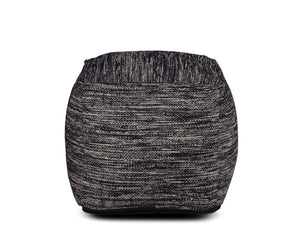 English Elm Steve Silver - Omari - Square Handwoven Woolen Pouf - Black