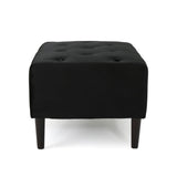 Christopher Knight Home® - Noble House - Kimiko Tufted Black Velvet Ottoman