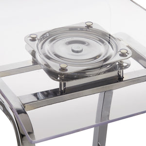 Homelegance By Top-Line Alister Acrylic Swivel High Back Stools (Set 2) Silver Metal