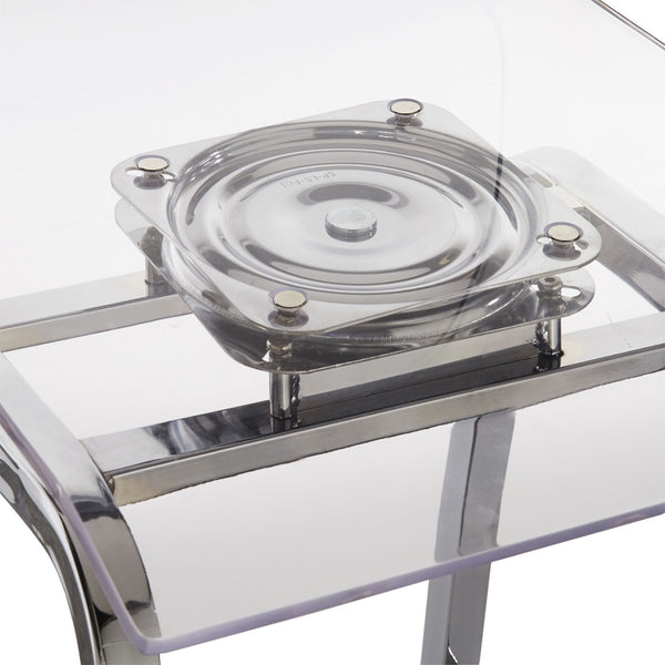 Homelegance By Top-Line Alister Acrylic Swivel High Back Stools (Set 2) Silver Metal