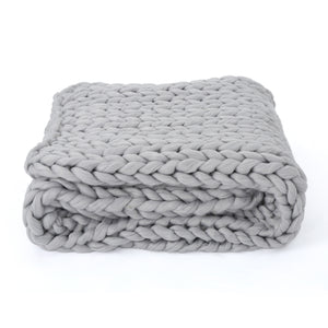 English Elm Christopher Knight Home® - THROW Chunky Knit Acrylic Throw Blanket 50x60 | Double-Sided Braided Pattern, Plush Cozy Texture Silver 61664.00