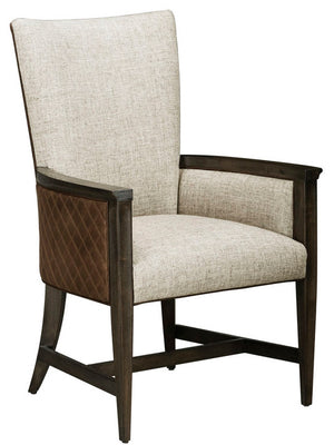A.R.T. Furniture Set Of 2 - Woodwright Racine Transitional Upholstered Accent Chair In Lloyd Brown With Quilted Leather Detail - Set Of 2 Brown, Gray Parawood Solids,Quarter Sawn White Oak Veneer,Quilted Top,Grain Leather,And Upholstery 253207-2315