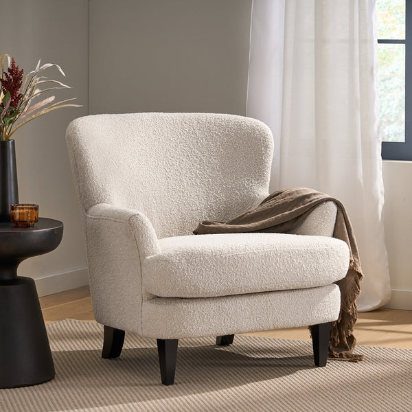 English Elm Christopher Knight Home® - Club Chair: Contemporary Boucle Design With Flared Arms, Tapered Legs & Cozy Comfort For Any Space 74115.00ALM