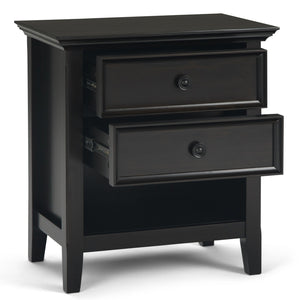 English Elm Amherst Hickory Brown Bedside Table with 2 Drawers, Solid Wood Handcrafted Finish, Transitional Style B136P159438