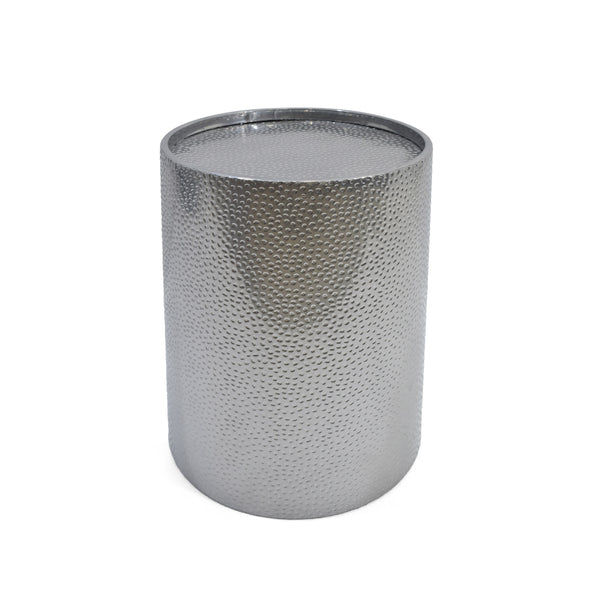 English Elm Christopher Knight Home® - METAL Round Hammered Accent Side Table with Textured Iron Frame, Modern Industrial Chic Decor Silver 65502.00