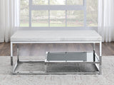 English Elm Steve Silver - Aston - White Marble Top Coffee Table - White