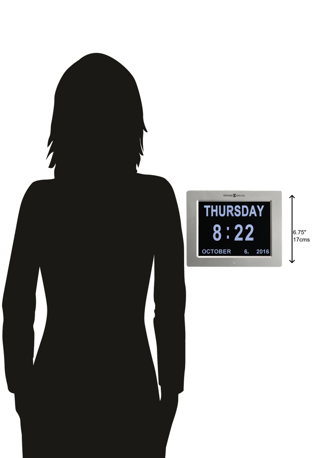 Hekman Furniture 625632 Unique Digital Memory Wall Clock - Oversized Display For Easy Reading & Adjustable Brightness  Memory Wall Clock 625632