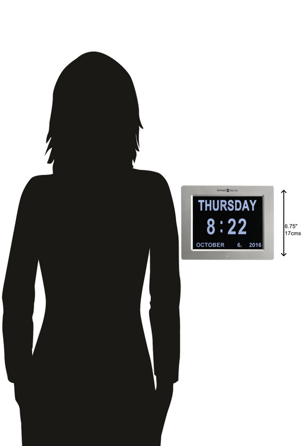 Hekman Furniture 625632 Unique Digital Memory Wall Clock - Oversized Display For Easy Reading & Adjustable Brightness  Memory Wall Clock 625632