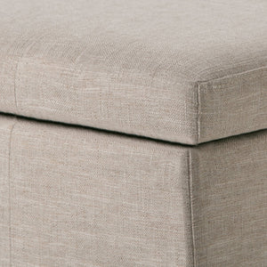 English Elm Kingsley Large Storage Ottoman in Natural Linen Look Fabric with Nailhead Trim & Child-Safe Hinge B136P159920