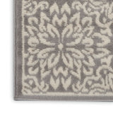 Nourison Jubilant JUB06 Machine Made Power-loomed Narrow Border Indoor Only Farmhouse Contemporary Rug Ivory,Grey, Grey 100% Polypropylene 99446478337