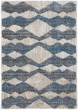 Feizy Rugs Mynka Polyester Machine Made Bohemian & Eclectic Rug Ivory/Gray/Blue 10' x 14'