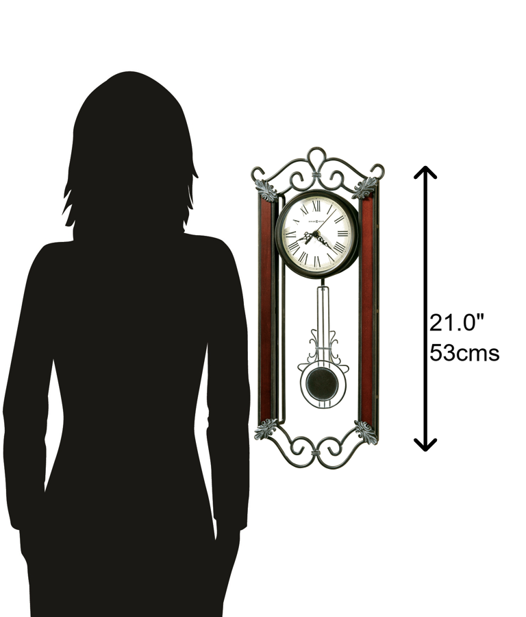 Hekman Furniture 625326 Carmen Wall Clock - Elegant Wrought Iron Design With Cherry Wood Columns & Quiet Quartz Movement  Carmen Wall Clock 625326