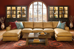 Hooker Furniture Driftwood Buckboard Display Sideboard With Glass Doors, Adjustable Shelves & Self-Closing Drawers Blacks 6820-75900-99