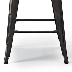 English Elm Rayne 24" Metal Counter Height Stool Set Of 2 - Vintage Industrial Style For Kitchen & Bar Use B136P159477-GIGA
