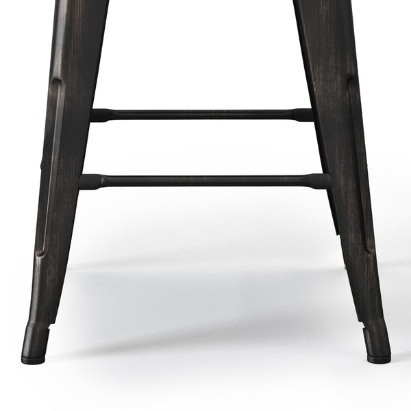English Elm Rayne 24" Metal Counter Height Stool Set Of 2 - Vintage Industrial Style For Kitchen & Bar Use B136P159477-GIGA