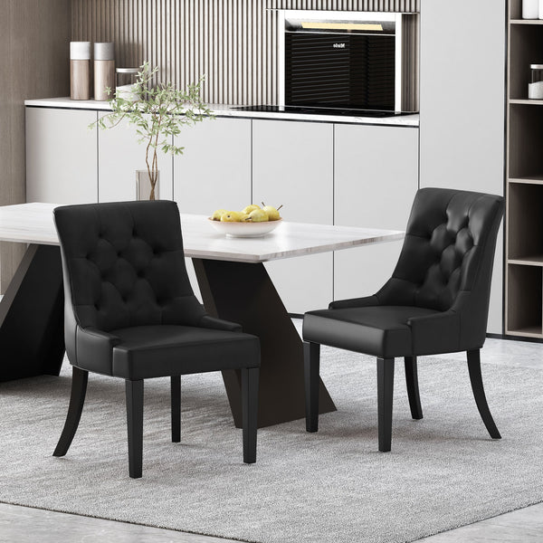 English Elm Cheney Tufted Upholstered Dining Chair Set with Solid Wood Legs for Modern Rooms 54181.00PUMDNT