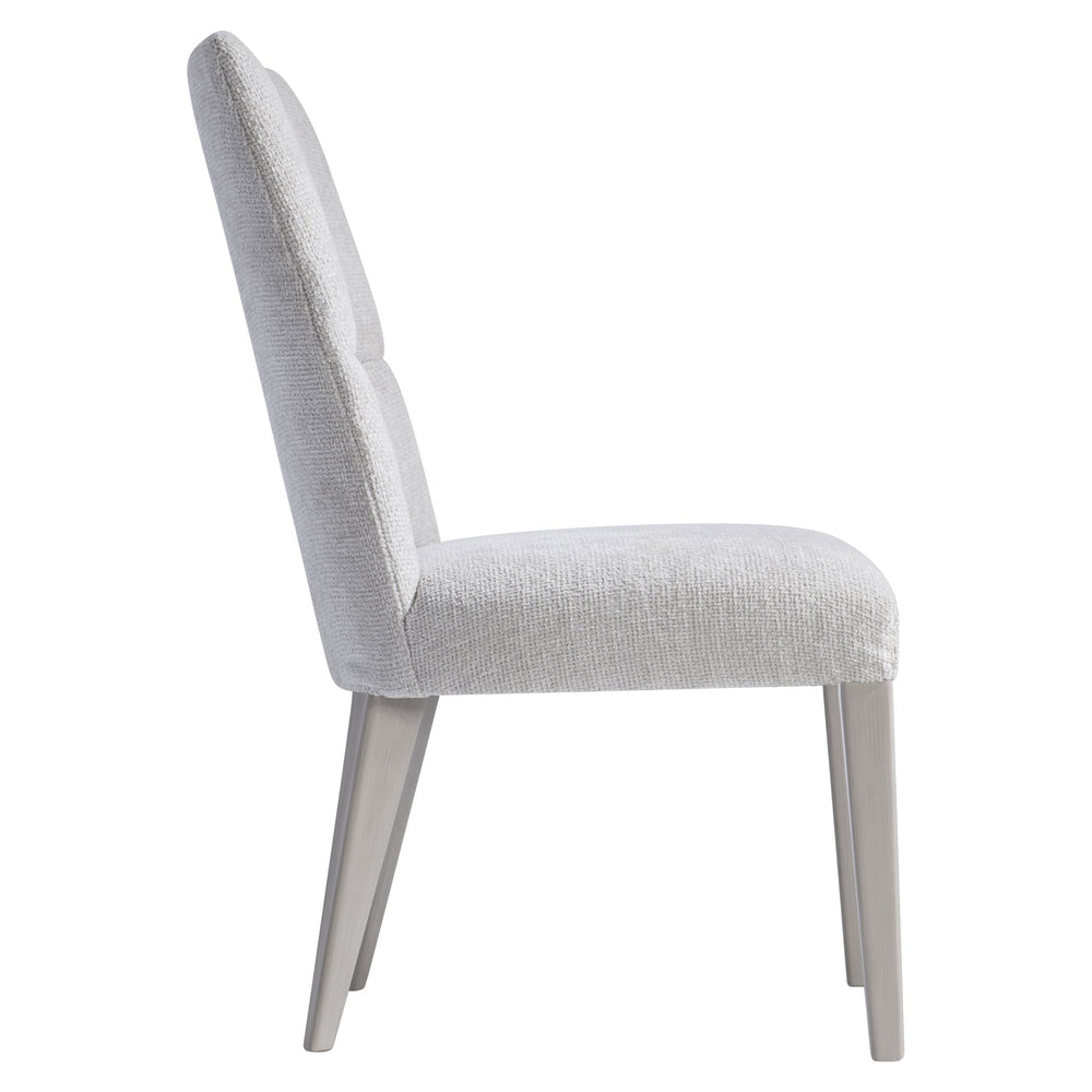 Bernhardt Bernhardt Stratum Side Chair — Upholstered Curved Back, Mist Wood Legs, Ergonomic Glam Dining Seat 325541