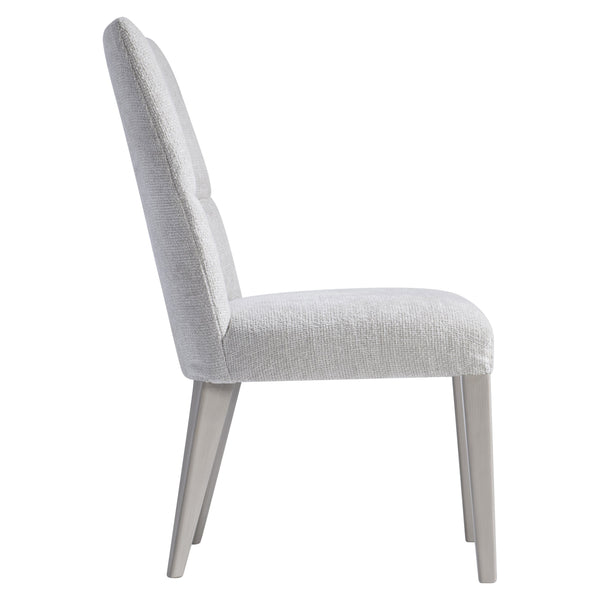 Bernhardt Bernhardt Stratum Side Chair — Upholstered Curved Back, Mist Wood Legs, Ergonomic Glam Dining Seat 325541