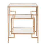 Homelegance By Top-Line Jedrick Champagne Gold Finish Side Table Gold Metal