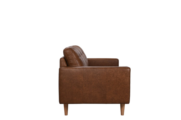 Porter Designs Porter Glisan Mid-century Modern Brown Full-grain Leather Sofa – Timeless Style & Comfort! Brown Leather 02-204-01-7168