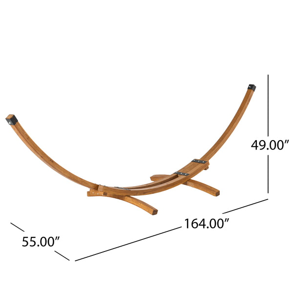English Elm Richardson Curved Arc Larch Wood Hammock Stand Outdoor Hardwood Frame Holds 400 Lbs 54883.00BSE
