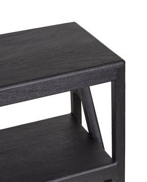 Porter Designs Porter Canberra Solid Mango Wood Tv Stand - Contemporary Black Design With Sophisticated Style Black Wood 06-108-03-9487