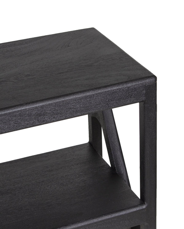 Porter Designs Porter Canberra Solid Mango Wood Tv Stand - Contemporary Black Design With Sophisticated Style Black Wood 06-108-03-9487