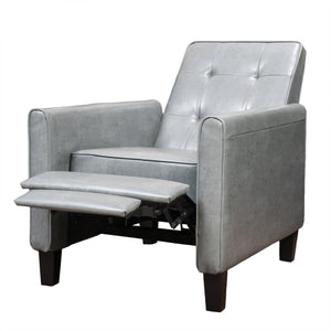 English Elm Christopher Knight Home® - JAMESON 9-PANEL RECLINER Dark Grey Leather Compact 26.75" Wide Push-Back Recliner for Small Spaces 56700.00DGY