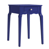 Homelegance By Top-Line Jessip 1-Drawer Wood Side Table Blue Wood