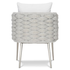 Bernhardt Bernhardt Santa Cruz Outdoor Arm Chair Nordic Grey Sock Weave Aluminum Frame Silver Mist Legs, Plush Cushions X02545Q