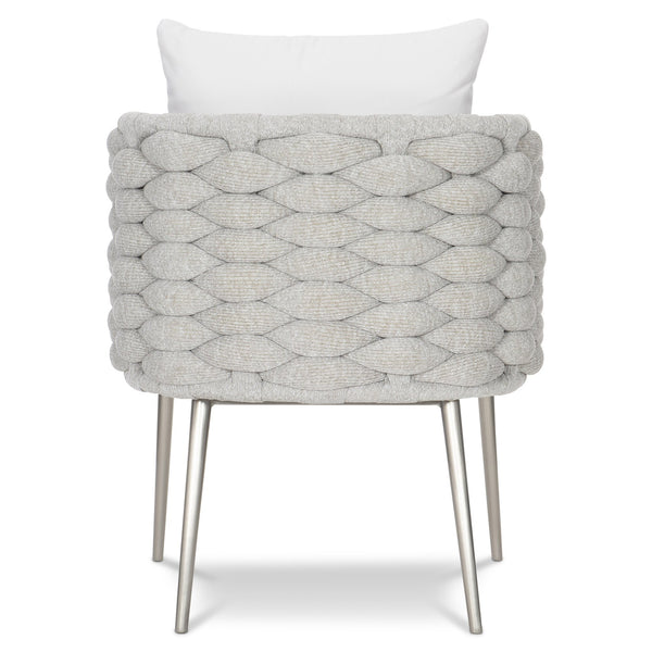 Bernhardt Bernhardt Santa Cruz Outdoor Arm Chair Nordic Grey Sock Weave Aluminum Frame Silver Mist Legs, Plush Cushions X02545Q