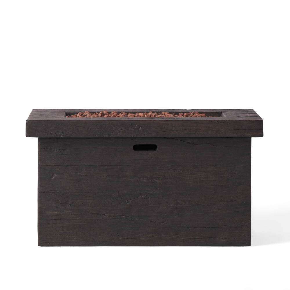 English Elm Custer Outdoor Rectangular Mgo Fire Pit 50000 Btu Patio Entertaining Table 61102.00BRN-50K