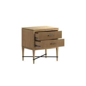 A.R.T. Furniture Loft Contemporary 2 Drawer Nightstand In Figured Maple With Grooved Drawers And Bronze Finish Bronze Material(S), Poplar,Rubberwood And Figured Maple Veneer 335140-1911