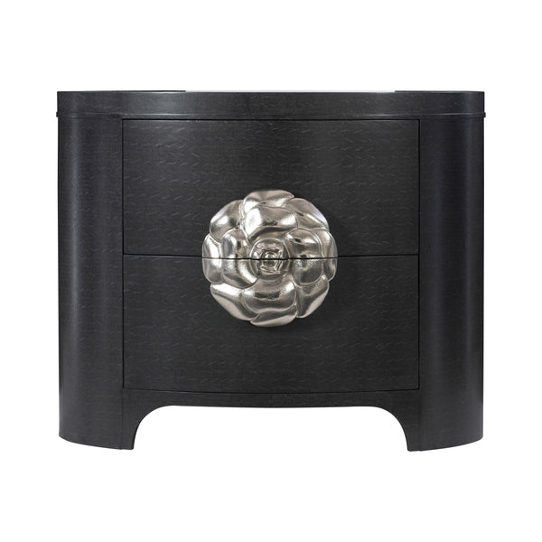 Bernhardt Bernhardt Figured Onyx Silhouette Nightstand With Soft-Close Drawers & Camellia Pulls, 35.25"W 307228