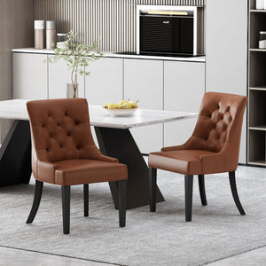 English Elm Cheney Tufted Upholstered Dining Chair Set with Solid Wood Legs for Modern Rooms 54181.00PUCOGN
