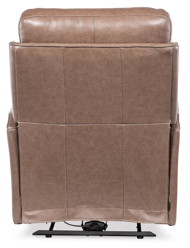 Hooker Furniture Twain Zero-Gravity Power Recliner With Top-Grain Leather, Power Headrest, Lumbar & Usb Port Brown SS645-PHZL1-070