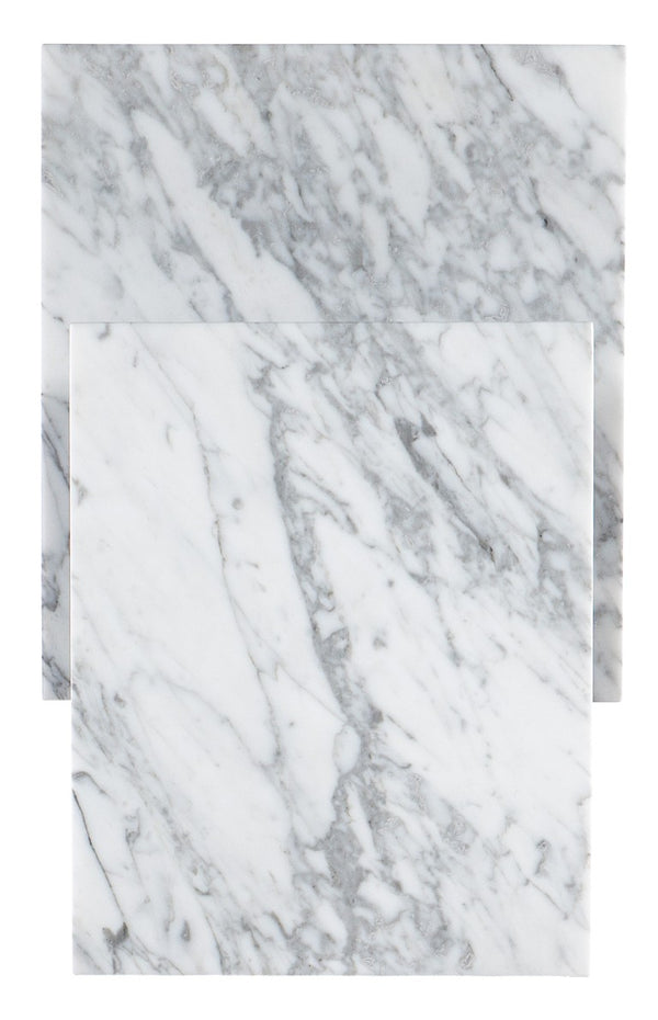 Hooker Furniture Melange Glendon Side Table With Carrara Marble Veneer Top And Distressed Silver Cast Metal Base 14.00 L x 22.00W x 22.50H 628-50035-00